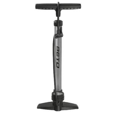 BETO Standpumpe Stahl silber/schwarz mit Doppelkopf