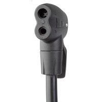 BETO Standpumpe Stahl silber/schwarz mit Doppelkopf