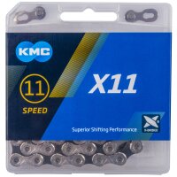 KMC Schaltungskette X11 silber/schwarz 1/2" x...
