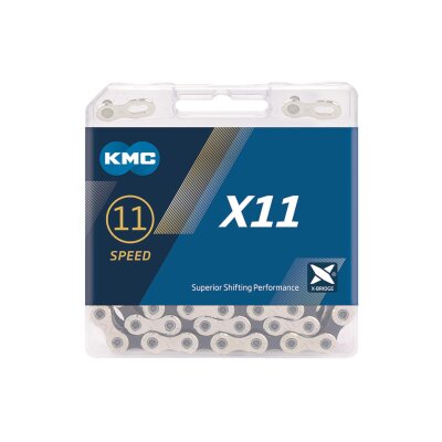 KMC Schaltungskette X11 silber/schwarz 1/2" x 11/128", 118 Glieder,5,65mm,11-f.