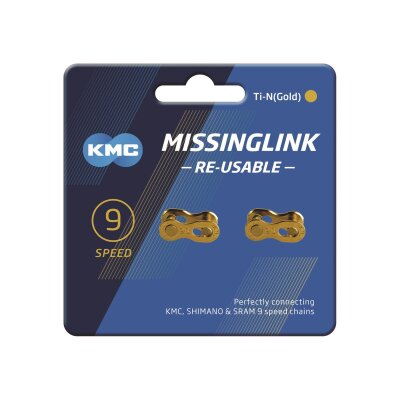KMC Missinglink 9R Ti-N Gold 2 Stück f. Ketten 6,6mm,9-fach C09GR0000