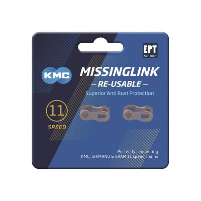 KMC Missinglink 11R EPT Silber 2 Stück f. Ketten 5,65mm,11-f.,re-usable