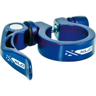 XLC Sattelstütz-Klemmring PC-L04 Ø 34,9mm, blau, Alu, mit Schnellspanner