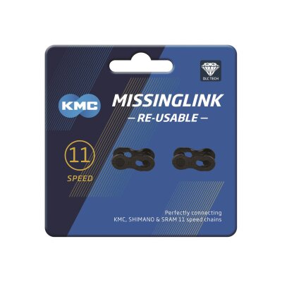KMC Missinglink 11R DLC Re-usable | 2 Stück f. Ketten 5,65mm, 11-f., schwarz