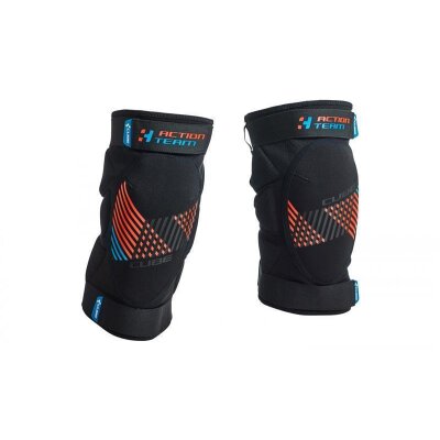 Cube Knieschoner black´n´blue´n´flashred L