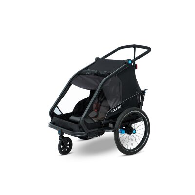 CUBE Kinder Fahrradanhänger Double CMPT black