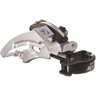 SHIMANO Umwerfer Altus FDM310 silber | Top Swing Schelle | Ausführung: 66-69 Grad | 7/8-fach | Dual Pull