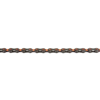 KMC Fahrrad Kette DLC11 Kompatibilität: 11-fach | SB-Verpackung | schwarz / orange | 118 Glieder