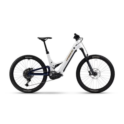 Haibike ALLTRAIL 8 Low 27.5 600Wh Tiefeinsteiger E-Fully 2026 | white/blue/gold glänzend