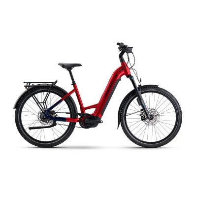 Haibike TREKKING 9 ABS 800Wh Tiefeinsteiger Trekking E-Bike 2026 | dynamite red/blue glänzend