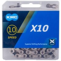 KMC Schaltungskette X10 | 1/2"x11/128",114 Gl.,5,88mm,10-f., si/sw