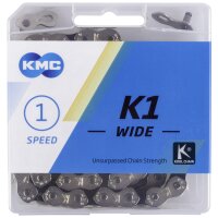 KMC K1 Kette Wide, 1/2" x 1/8", silber / schwarz