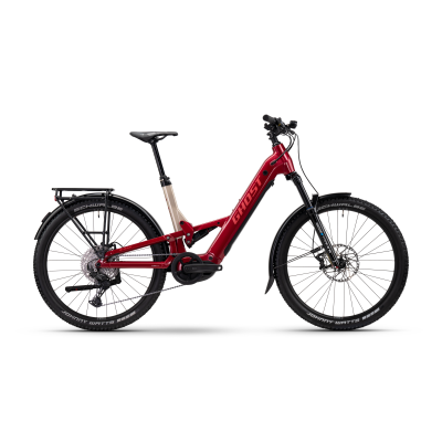 Ghost E-ASX ESSENTIAL LOW EQ 600Wh Tiefeinsteiger E-Fully 2026 | rebel red/coffee pebble - glossy