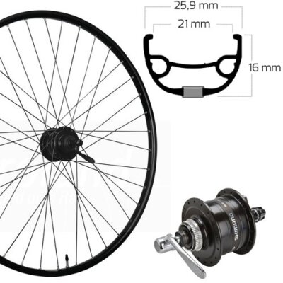 Vorderrad 28",Centerlock, schwarz, Nabendynamo