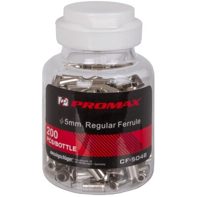 PROMAX Außenhüllen-Endhülsen | für Ø 5 mm, Packung 200 Stück