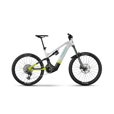 Haibike HYBE CF 11 800Wh E-Fully 2026 | sparkling white/splatter black/radiant green glänzend